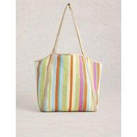 White Stuff Mesh Striped Shoulder Bag Yellow Mix