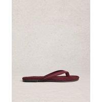 White Stuff Suede Footbed Flip Flops Purple