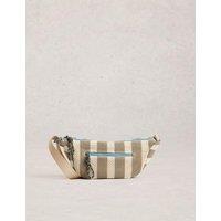 White Stuff Mesh Striped Sling Cross Body Bag Natural Mix