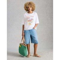 White Stuff Pure Cotton Beach T-Shirt White Mix