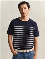 GANT Pure Cotton Striped T-Shirt Blue Mix