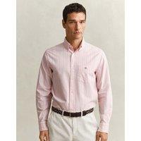 GANT Regular Fit Pure Cotton Striped Oxford Shirt Pink Mix