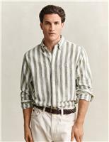 Regular Fit Cotton Linen Striped Shirt