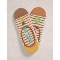 White Stuff 2 Pack Cotton Rich Fruit Footsies Natural