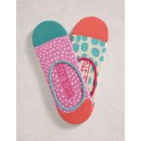 White Stuff 2 Pack Cotton Rich Spot Footsies Pink Mix