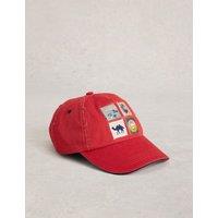 White Stuff Pure Cotton Embroidered Baseball Cap Red Mix
