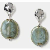 M&S Ceramic Circle Drop Earrings Blue Mix