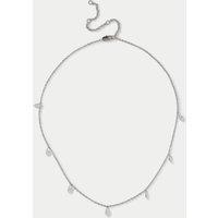 M&S Platinum Plated Droplet Necklace Silver