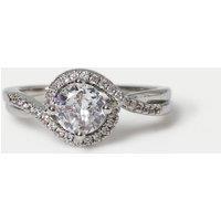 M&S Platinum Plated Encrusted Wrap Ring Silver