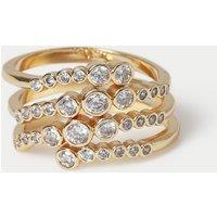 Autograph Cubic Zirconia Micro Stack Ring Gold