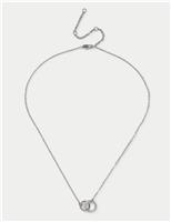 Platinum Plated Twin Circle Necklace