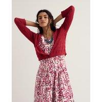 Seasalt Cornwall Pure Cotton Pointelle Cardigan Red