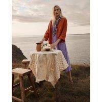 Seasalt Cornwall Pure Linen V-Neck Midi Waisted Dress Purple