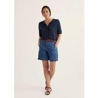 Seasalt Cornwall Cotton Rich Relaxed Cardigan with Linen Navy