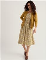 Cotton Rich Cardigan with Linen