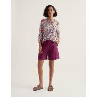 Seasalt Cornwall Pure Cotton Floral Notch Neck 3/4 Sleeve Top Multi
