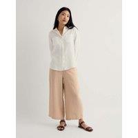 Seasalt Cornwall Pure Linen Side Zip Wide Leg Culottes Natural
