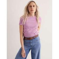 Seasalt Cornwall Pure Cotton Striped T-Shirt Purple Mix