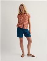 Pure Linen Mid Rise Shorts