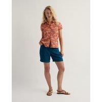 Seasalt Cornwall Pure Linen Mid Rise Shorts Teal