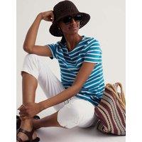 Seasalt Cornwall Pure Cotton Striped T-Shirt Teal Mix
