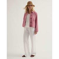 Seasalt Cornwall Pure Cotton Checked Collared Shacket Red Mix