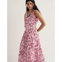 Seasalt Cornwall Pure Cotton Floral Midi Skater Dress White Mix