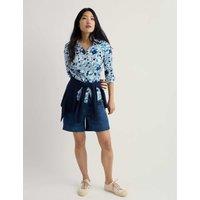 Seasalt Cornwall Pure Cotton Floral Textured Shirt Blue Mix