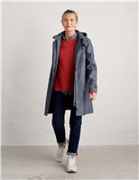 Pure Cotton Waterproof Hooded Longline Raincoat