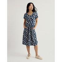 Seasalt Cornwall Pure Cotton Jersey Floral T-Shirt Dress Navy Mix