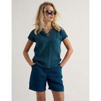 Seasalt Cornwall Pure Cotton Notch Neck Top Teal