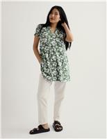 Seasalt Cornwall Cotton Rich Floral Tunic Green Mix