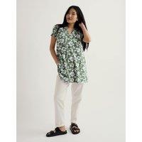 Seasalt Cornwall Cotton Rich Floral Tunic Green Mix