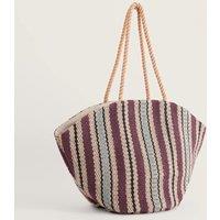 Seasalt Cornwall Striped Jute Bag Brown Mix