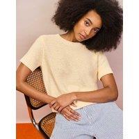 RO&ZO Cotton Rich Textured Knit Top Yellow