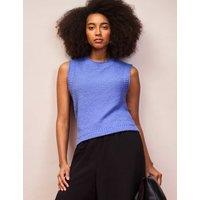 RO&ZO Cotton Rich Textured Knit Tank Top Mid Blue