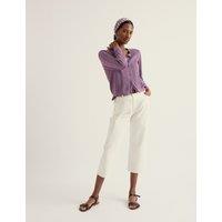 Seasalt Cornwall Pure Cotton Pointelle Relaxed Cardigan Purple