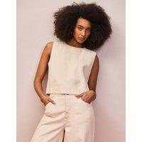 RO&ZO Pure Cotton Twill Shell Top Ecru