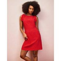 RO&ZO Slash Neck Mini Shift Dress with Linen Red
