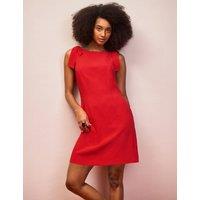 RO&ZO Slash Neck Mini Shift Dress with Linen Red