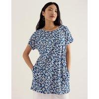 Seasalt Cornwall Pure Cotton Floral Tunic Blue Mix