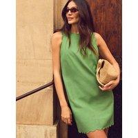 RO&ZO Cotton Blend Scallop Bow Mini Shift Dress Green