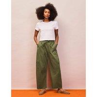 RO&ZO Pure Cotton Cargo Straight Leg Trousers Khaki