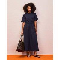 RO&ZO Cotton Rich Midaxi Waisted Dress Navy