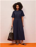 Cotton Rich Midaxi Waisted Dress