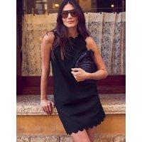 RO&ZO Cotton Blend Scallop Bow Mini Shift Dress Black