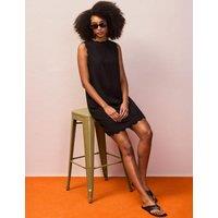 RO&ZO Cotton Blend Scallop Bow Mini Shift Dress Black