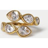 Autograph Cubic Zirconia Wrap Ring Gold