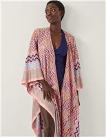 Zig Zag Fringed Beach Cover Up