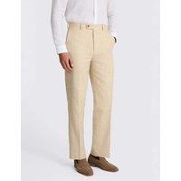 MOSS Relaxed Fit Linen Rich Twill Suit Trousers Ecru